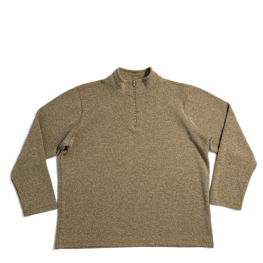Gap Quarter Zip 1/4 Zip Pullover Sweatshirt Sweater Mens XXL 2XL Heathered Brown